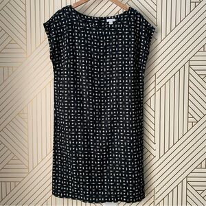 J. Jill Love Linen Boxy Shift Dress geometric abstract print 100% linen S Missy